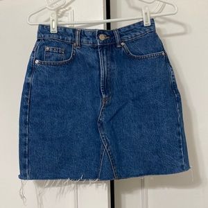 denim mini skirt